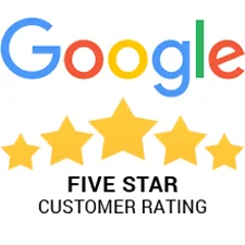 Google logo with a 5-star rating