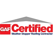 GAF, Certified, Weather Stopper Roofing Contractor Logo