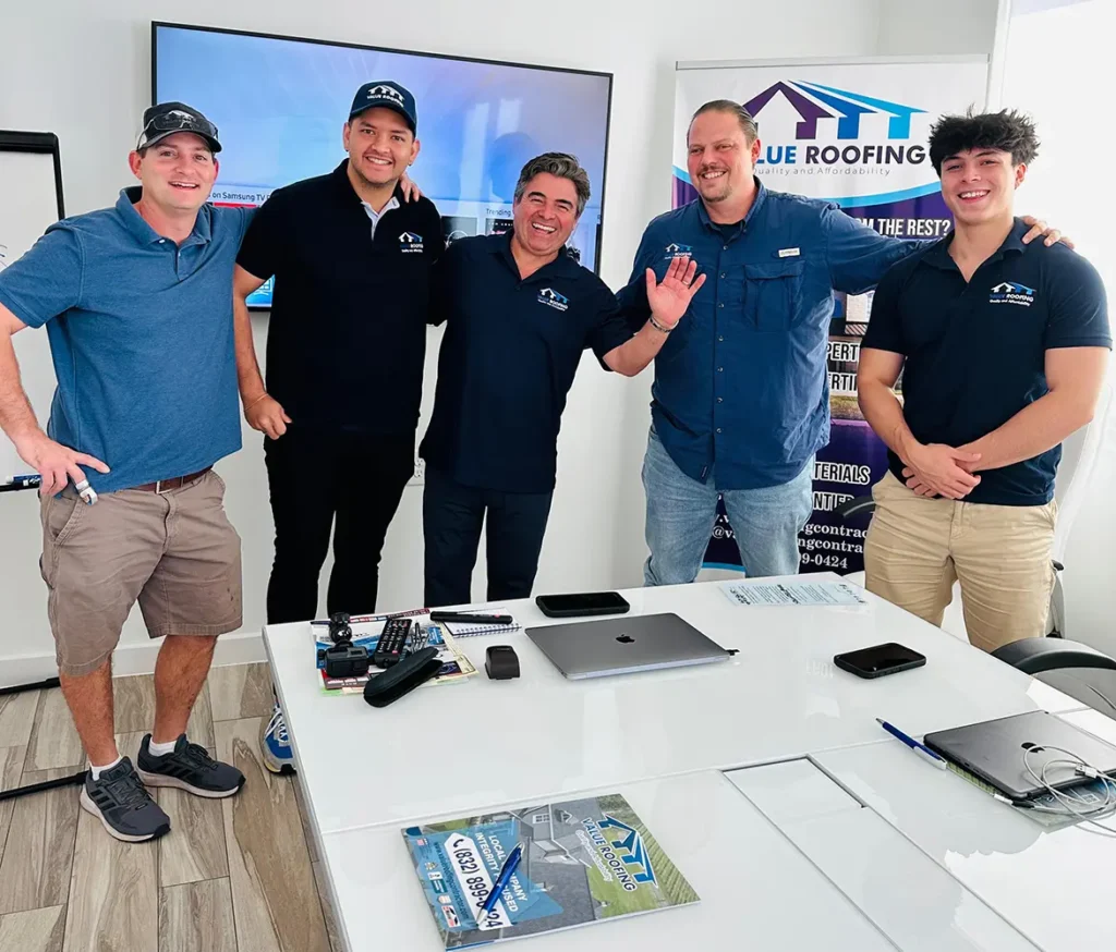 The Value Roofing Contractor team, including a skilled project manager and dedicated staff, collaborating to deliver exceptional roofing solutions.